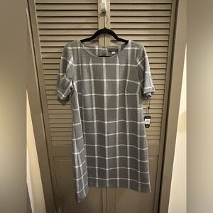Tommy Hilfiger Gray Checkered Midi Dress